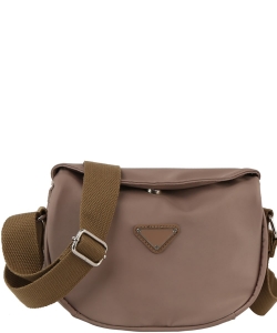 Nylon Triangle Plaque Crossbody Bag GLV0173 STONE